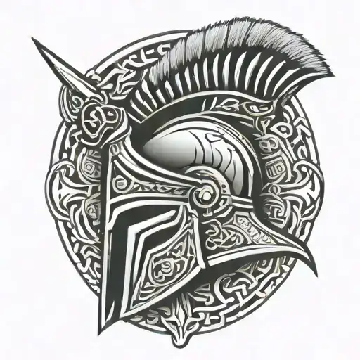 Spartan Helmet War Easy Celtic Pattern