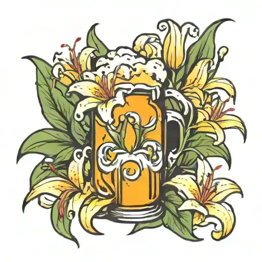 Beer And Lily Flower