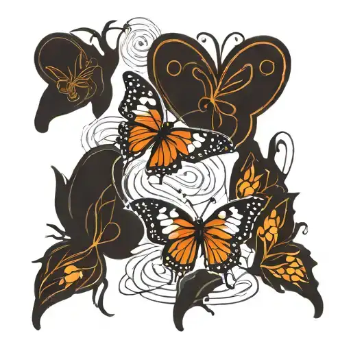 Heartbeat Line Simple Small Butterflies