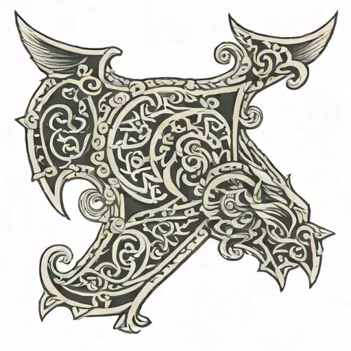 Norse Edge Of Shoulder Collar Tattoo Design