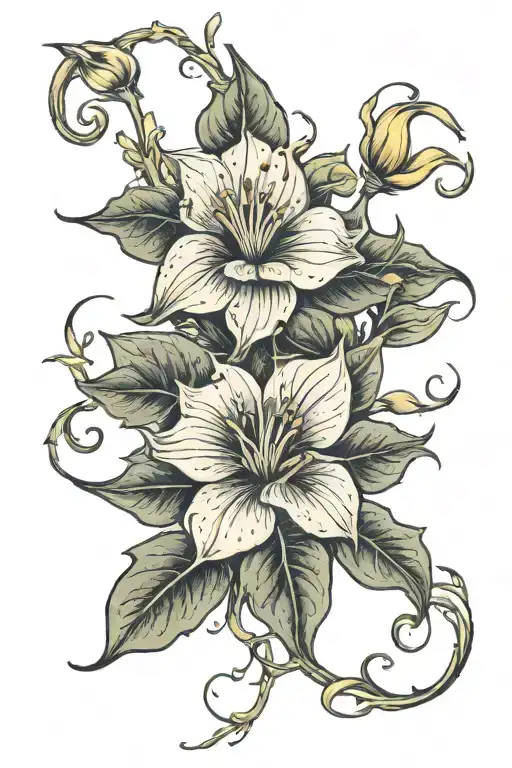 Long Thin Moonflower Vine