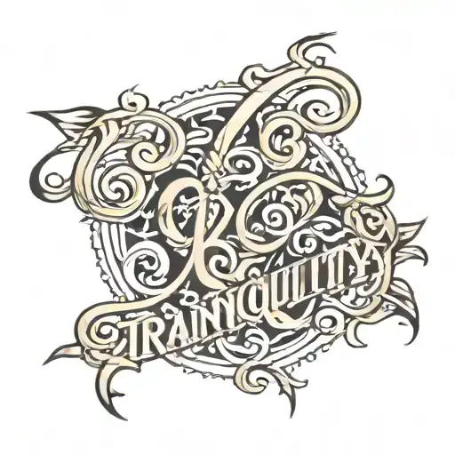 Tranquility Word Written In Cursive Italic Script