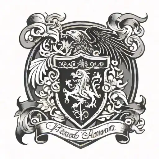 Friend Family Crest Shield With Virtues