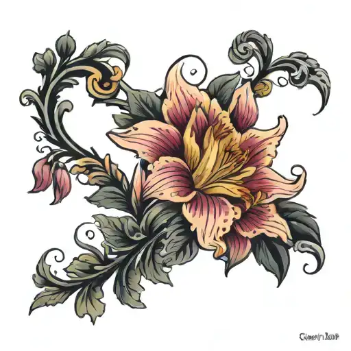 Gladiolus Marigold Aster Swirl Vine