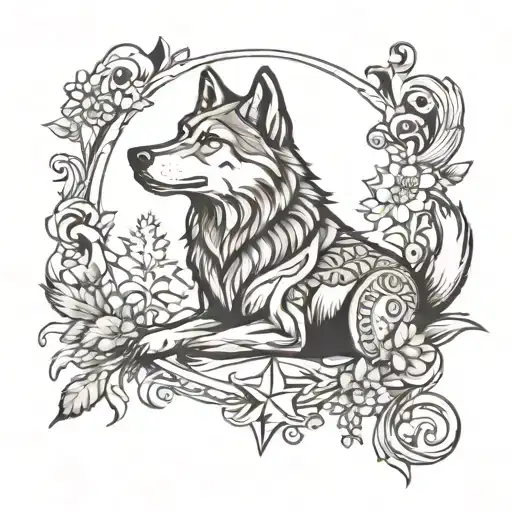 Wolf Star Of Rus' And Oak