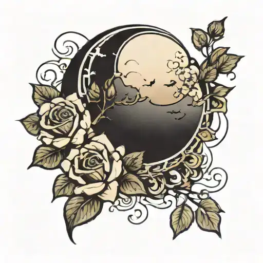 Moon In Clouds Watching A Rose Rise