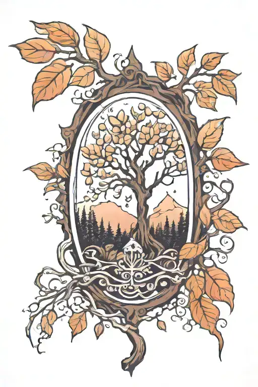 Seed Germinating Into A Forest Tree Background Looking