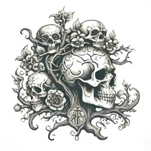 F With Skulls And Family Tree