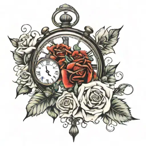 Clock And Roses