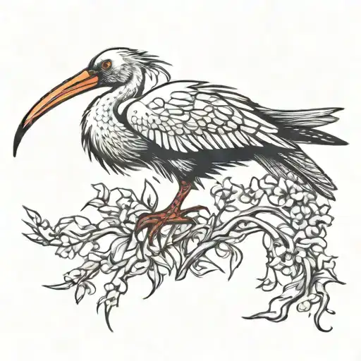 Diving Wattled Ibis Half Skeleton