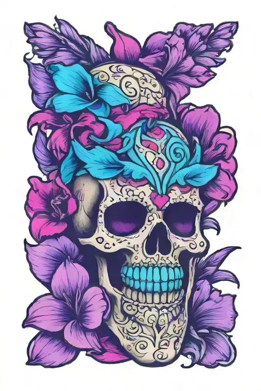 Sugar Skull And Gladiolus
