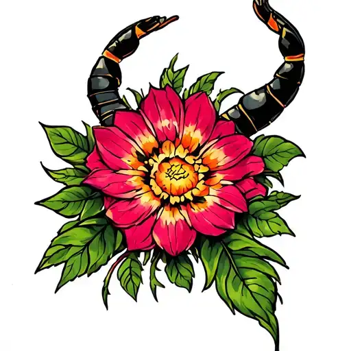 Flower And Scorpion