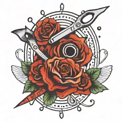 Dotted Line With Scissors Cutting