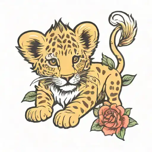 Lion Cub With The Name Rowan