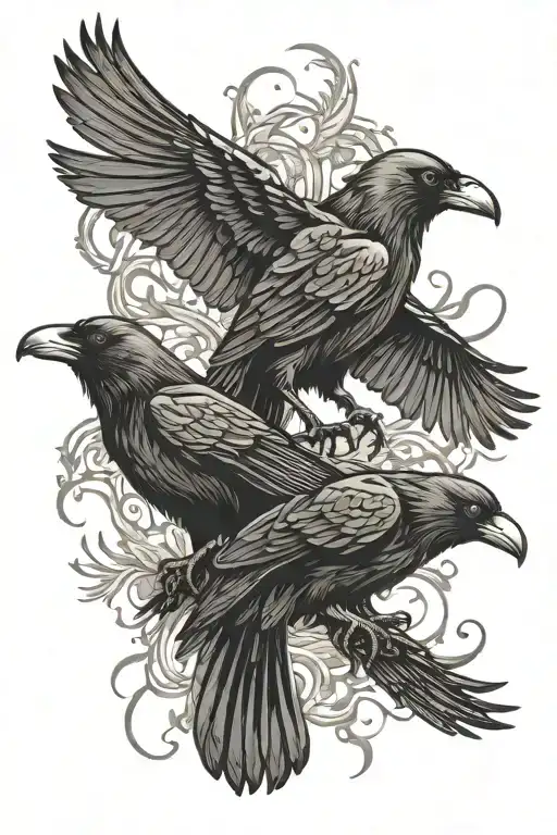 Crow Swarm Morphing Into Skol & Hatti