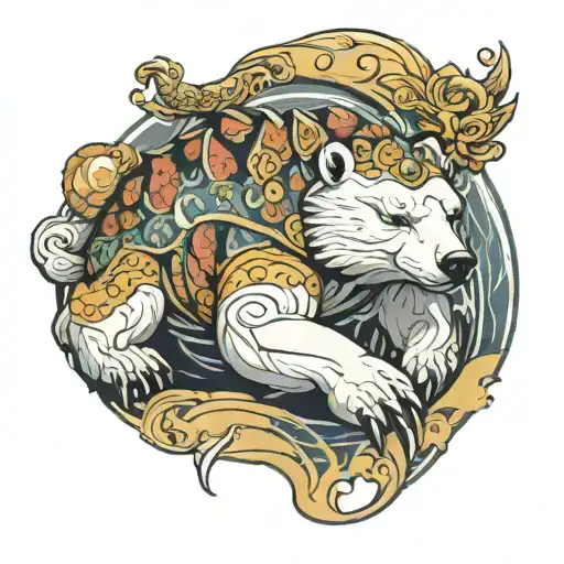 Polar Bear Golden Dragon Turtle