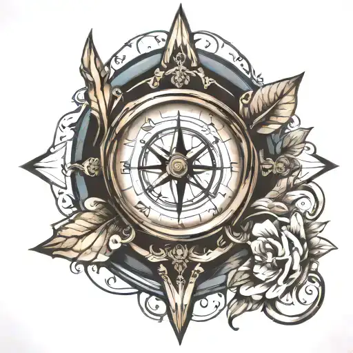 Compass In Hourglass