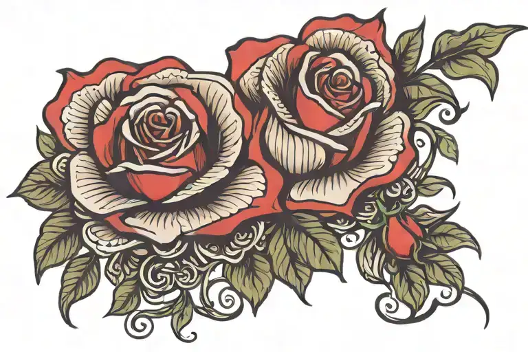 The Word Rose Spelt With Roses Intertwined