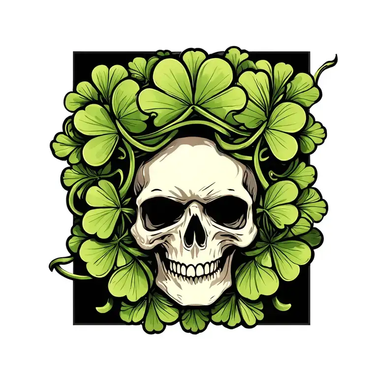 Skull Clover Tattoo Inspired