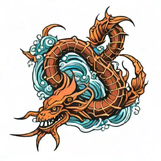 Scorpio And Sea Wave