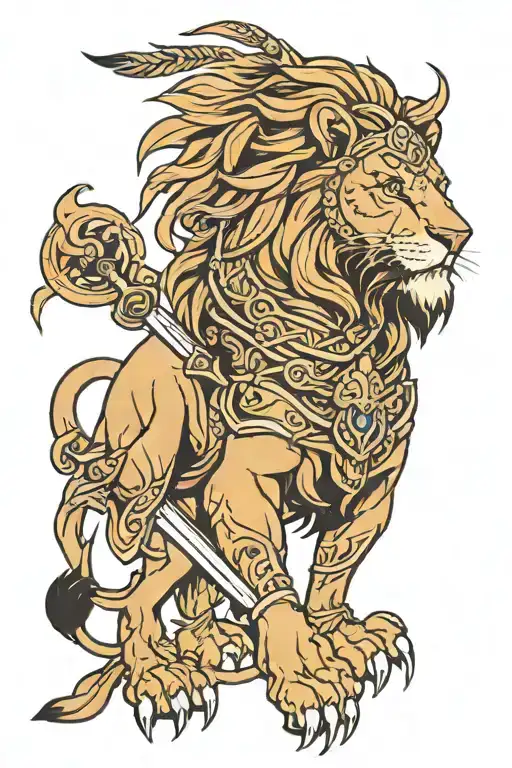 Lion With Warrior