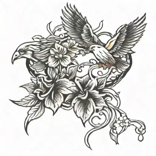 Vine Bracelet And Birds Flying