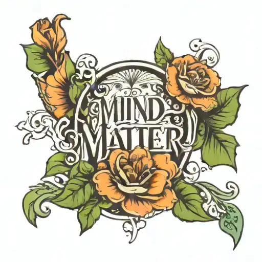 Mind Over Matter Is Magic Scripture Tattoo With Ivy Design Frank Ocean Inspired