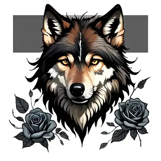 Wolf Merged With Rose
