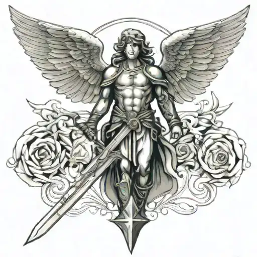 Archangel Michael Wings On Sword