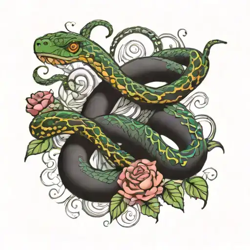 Snake And Beaute Written Inside