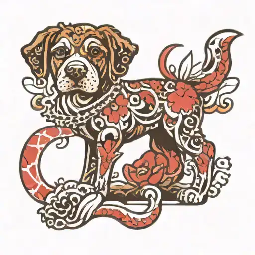 A Tattoo That Symbolizes Love For A Dog Wearing