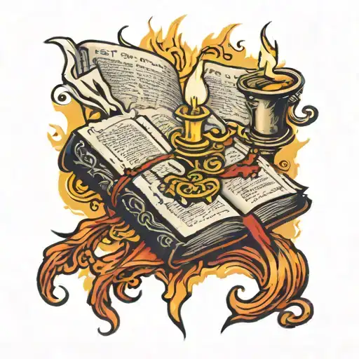 Open Bible Laying Flat With A Candle Burning