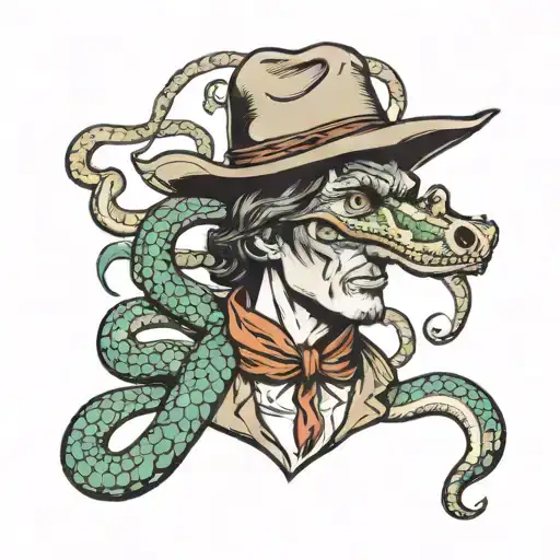 Cowboy And A Rattlesnake In Dallas