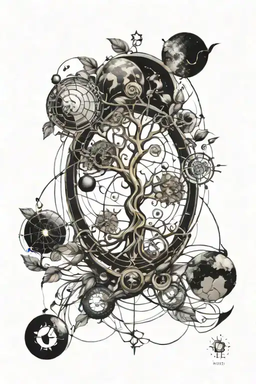 Dna Tree Of Life Golden Ratio Atoms Universe Eye Tattoo Design