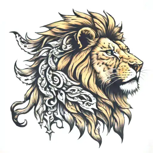 Lion Realistic Art With Deep Meaning