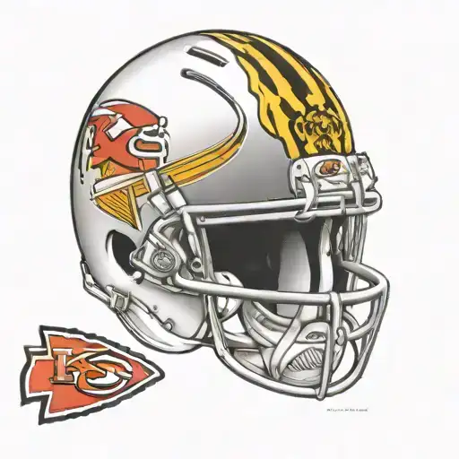 Combine The Iowa Hawkeye Football Helmet With The Kansas City Chiefs Football Helmet