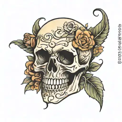 Tattoo Of A Skull That Lives In The Cemetery