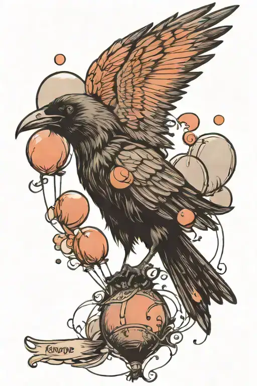Crow And Balloon