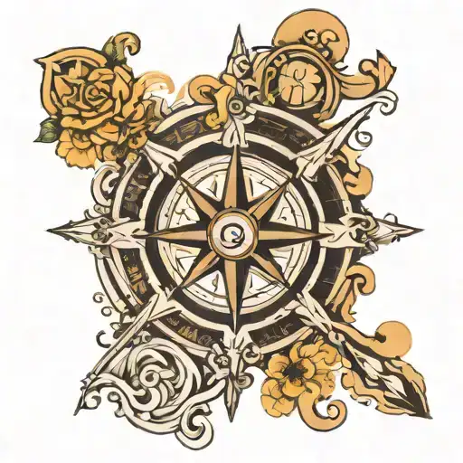 Compass With Sibling Initial And Family Name In The Middle