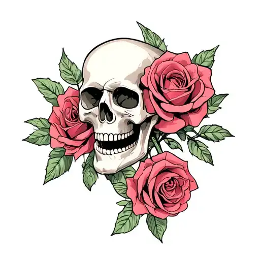 Skull And Roses Growing