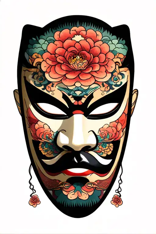 Traditional Japanese Mask With
