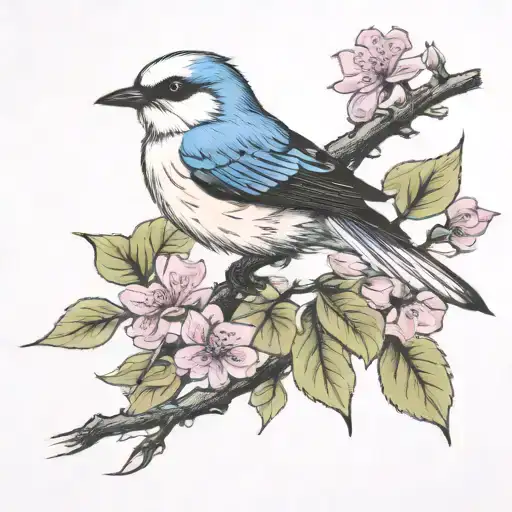 Scissortail Flycatcher And Redbud Tree