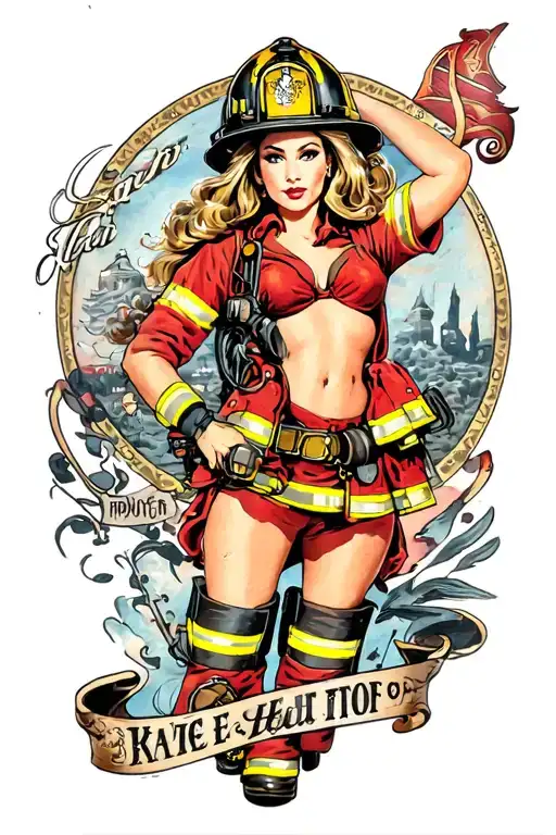 Firefighter Pinup Girl