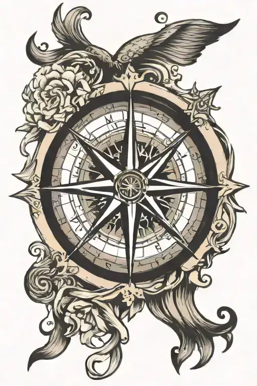 Wind Rose On A Compass
