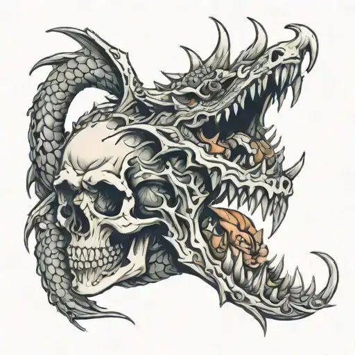 Dragon Crushing Human Skulls