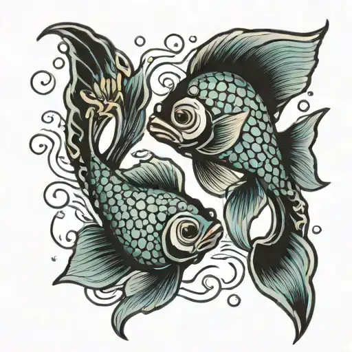 Two Pisces Fish Swimming