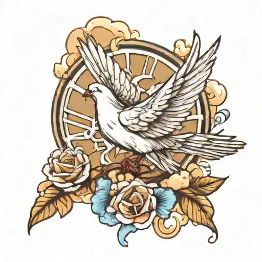 Create Your Opportunity's With A Dove And Clouds