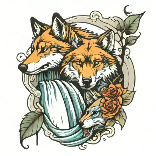 Wolves And A Waterfall