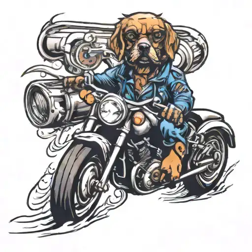 Dog Riding A Motorcycle