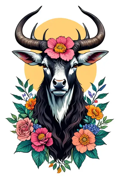 Taurus With Flowers